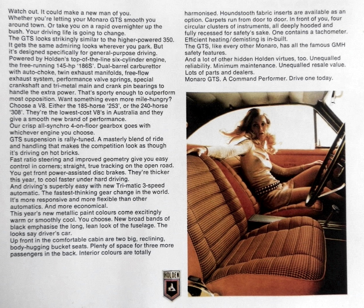 1970 HG Holden Monaro Brochure Page 8